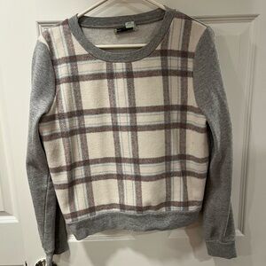 Plaid Crew Neck Women's Top